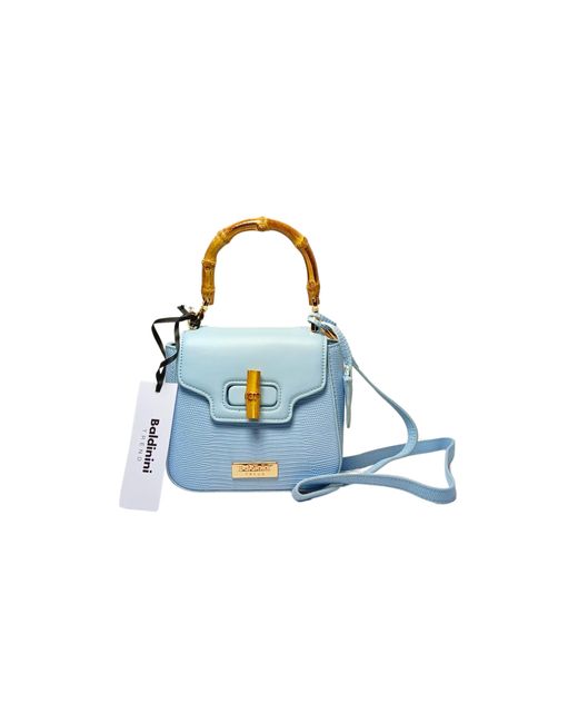 Baldinini Blue Bag 106_Pistoia-Borsa Shoulder. Plot With Hook Closure. Fodera Logata. Details. Internal Breakdown