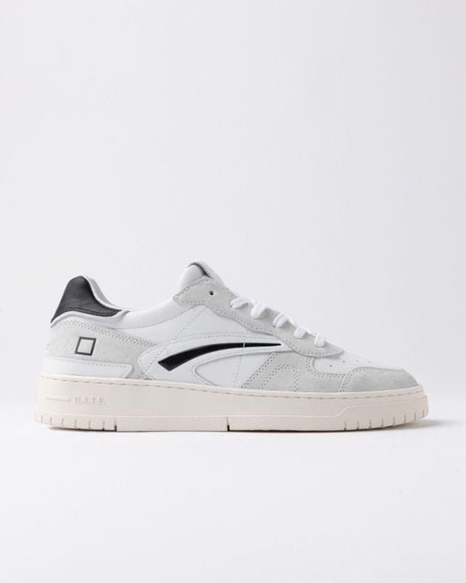 Date Sneakers Mann Datum M431-Tp-Ba-Wk Turnier Pure Baisc Weib Schwarz in Metallic für Herren