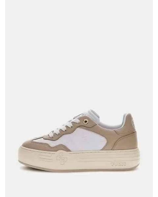 Guess White Sneakers Flps Fal12 Swole Whbei