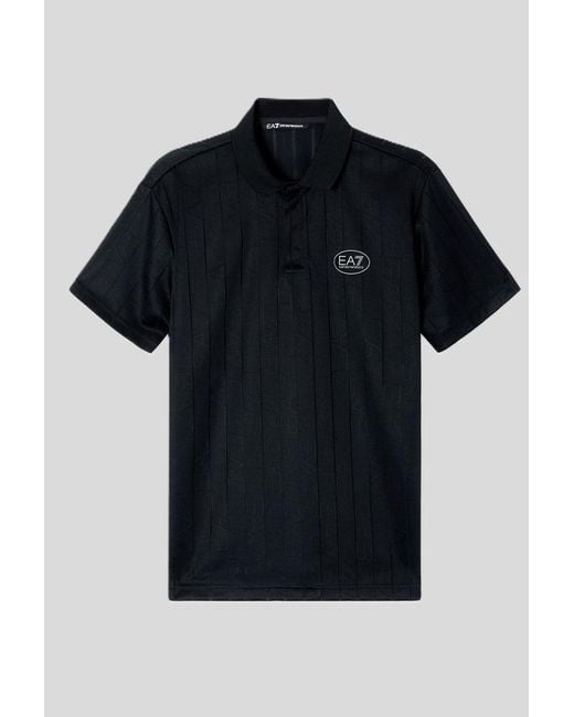 EA7 Black Polo Ventus7 for men