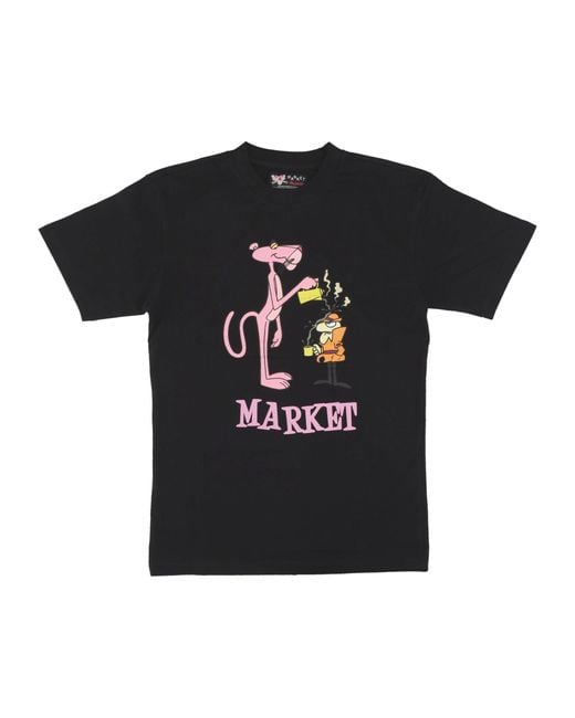Market Pourover Tee X Panther Schwarzes Herren-T-Shirt in Black für Herren
