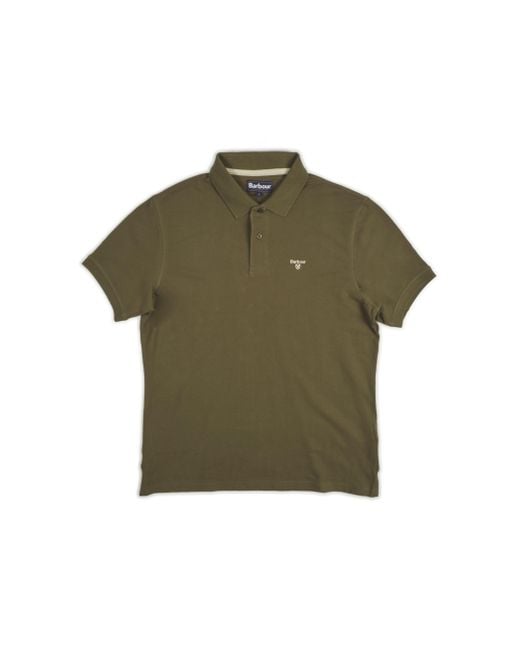 Barbour Green Pique Sports Polo Mml1367 Ol71 Oliv for men