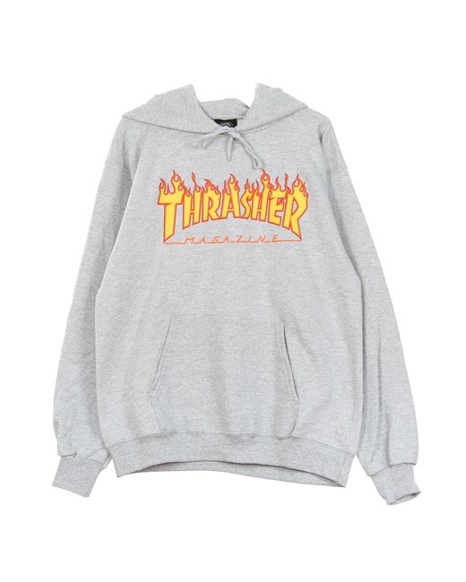 Thrasher Gray Hooded Sweatshirt Flame Hood for men