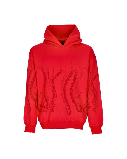 Octopus Outline Hoodie Leichtes Herren-Sweatshirt Mit Kapuze in Red für Herren