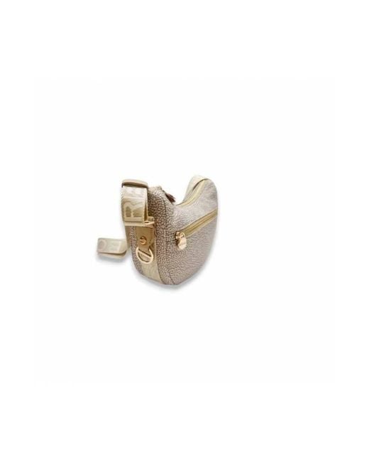 Borbonese White Shoulder Bag Moon Bag Mini