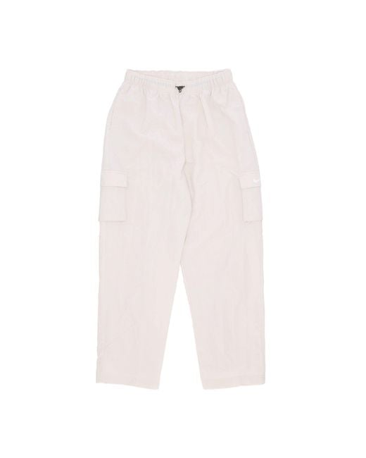 Nike Trainingsbroek Voor W Sportswear Essential Woven Broek Met Hoge Taille Cargo in het White