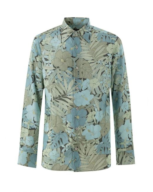 Tom Ford Green Floral Print Shirt