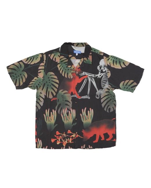 Vision Quest Camisa De Manga Corta Para Hombre Con Botones, Color Negro Market de hombre de color Green