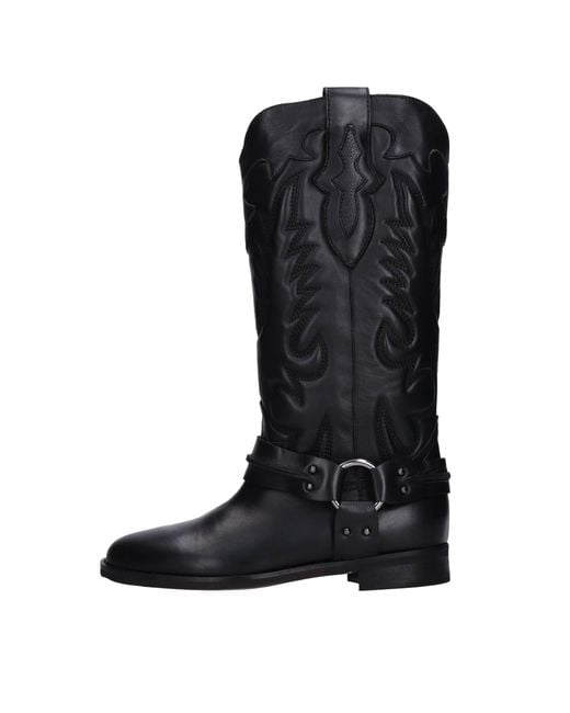 Bottes Noires GISÉL MOIRÉ en coloris Black