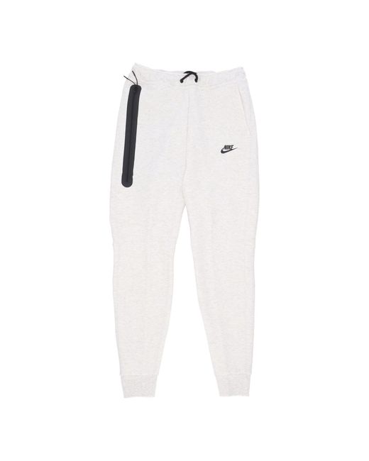 Nike White Lightweight Tracksuit Pants Tech Fleece Jogger Pant for men