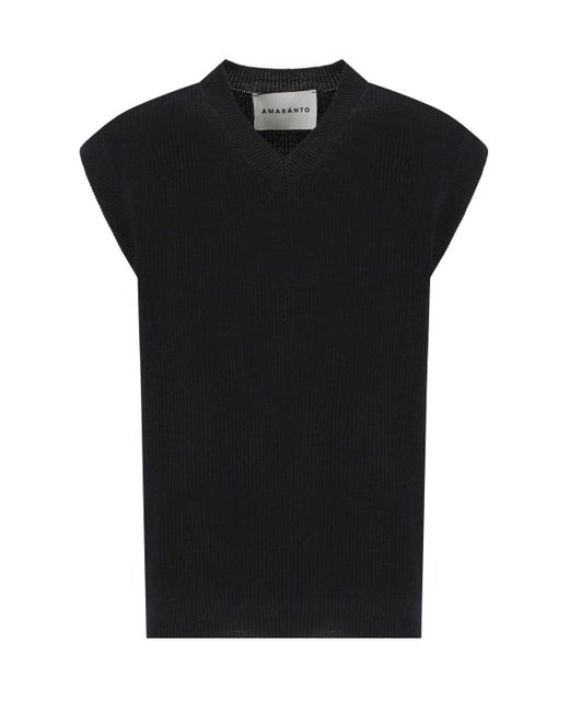 Amaranto Black Amaránto Knitted Vest for men