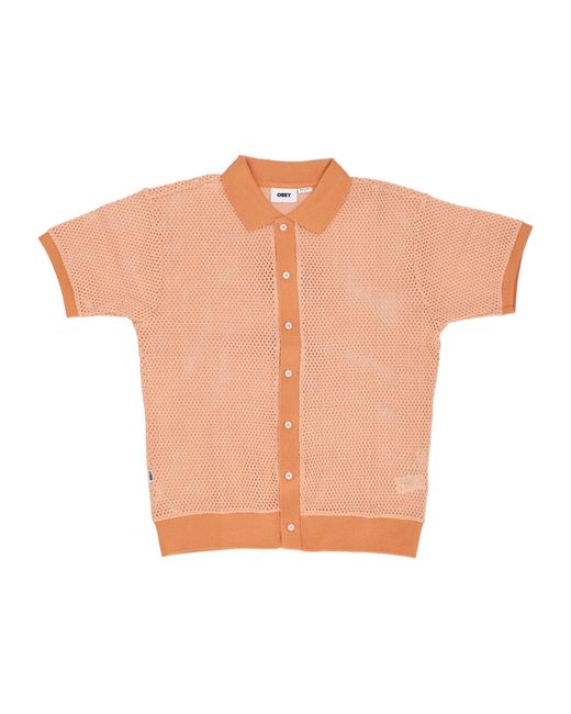 Obey Orange Grove Short Sleeve Polo Button Up Polo for men