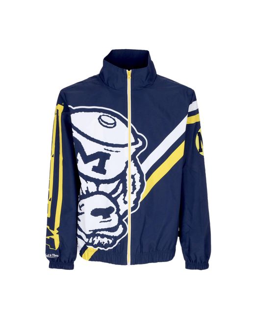 Mitchell &amp; Ness Herren-Windbreaker Ncaa Exploded Logo Aufwarmjacke Micwol in Blue für Herren