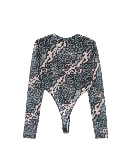Vision Of Super Black Body Allover Leopard Body Rosa/Grau