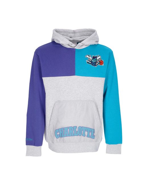 Mitchell &amp; Ness Herenhoodie Nba Tie Breaker Fleecehoodie Hardwood Classics Chahor Grijs Heather/Paars in het Blue voor heren