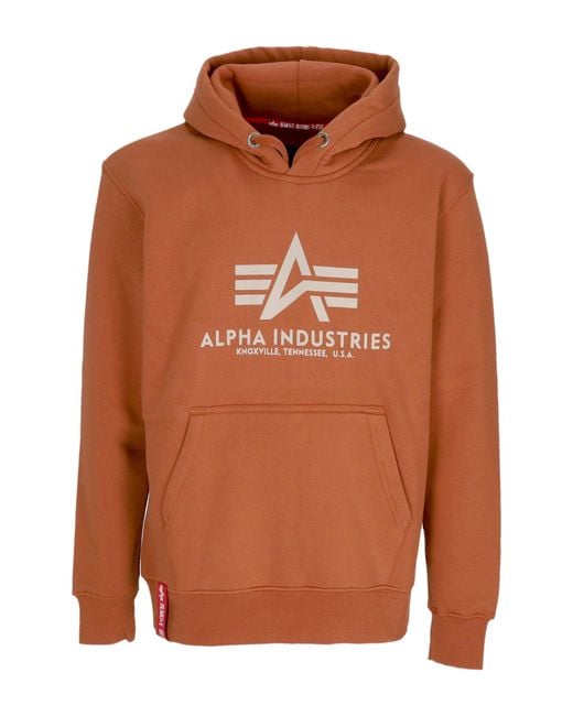 Sudadera Basica Con Capucha Para Hombre Marron Avellana Alpha Industries de hombre de color Orange