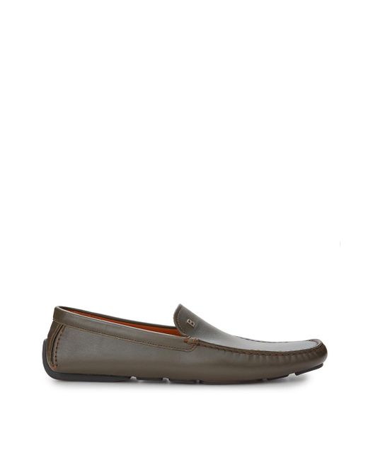 Bally Gray Leather Wander Loafer for men