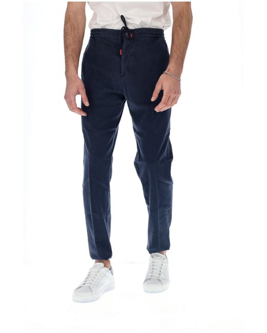 Kiton Blue Trousers 97%Ly3%Ea Rtw for men