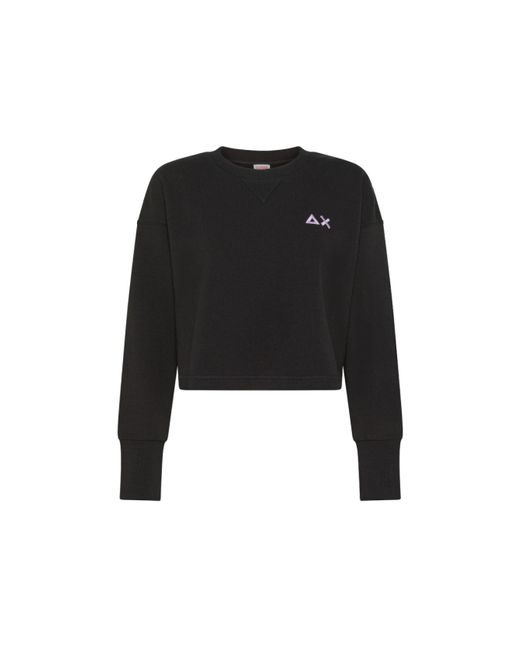 Sudadera Cropped Negro F34208 Sun 68 de color Black