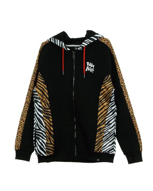 DOLLY NOIRE Safari Schwarzer Herren-Kapuzenpullover Mit Reibverschluss in Black für Herren