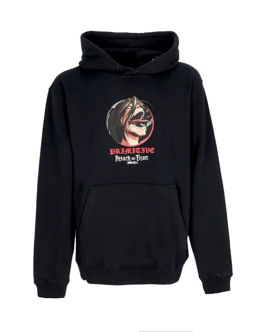 Primitive Skateboarding Future Memory Hoodie X Attack On Titan Schwarzer Herren-Hoodie in Blue für Herren