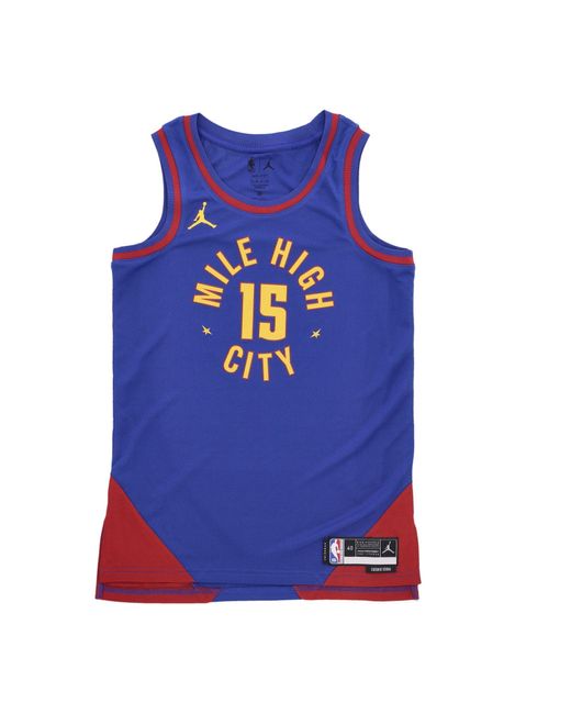 JORDAN NBA Blue Basketball Tank Top Nba Dri Fit Swingman Jersey Statement Edition No 15 Nikola Jokic Dennug for men