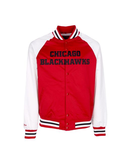Blouson Bomber Homme Nhl Primetime Lw Satin Jacket Chibla Mitchell &amp; Ness pour homme en coloris Red