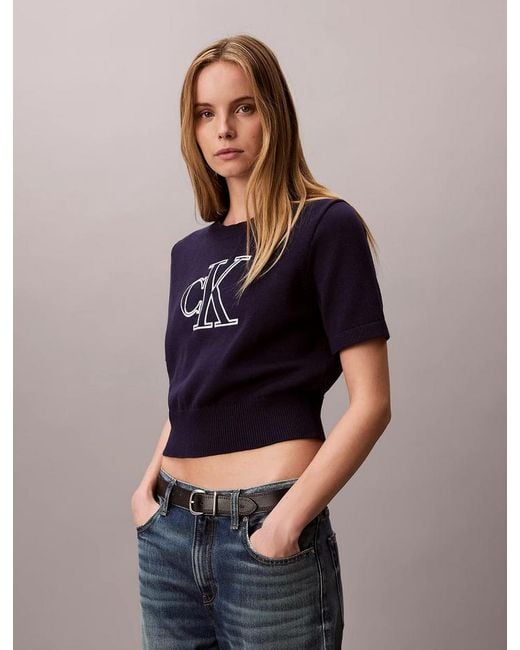 Calvin Klein Blue Knitted Evening