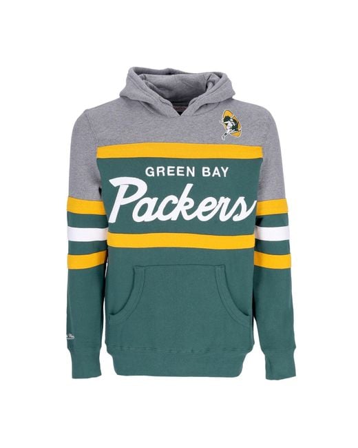 Sudadera Con Capucha Para Hombre Nfl Headcoach Sudadera Con Capucha Grepac Verde Oscuro Mitchell &amp; Ness de hombre de color Gray