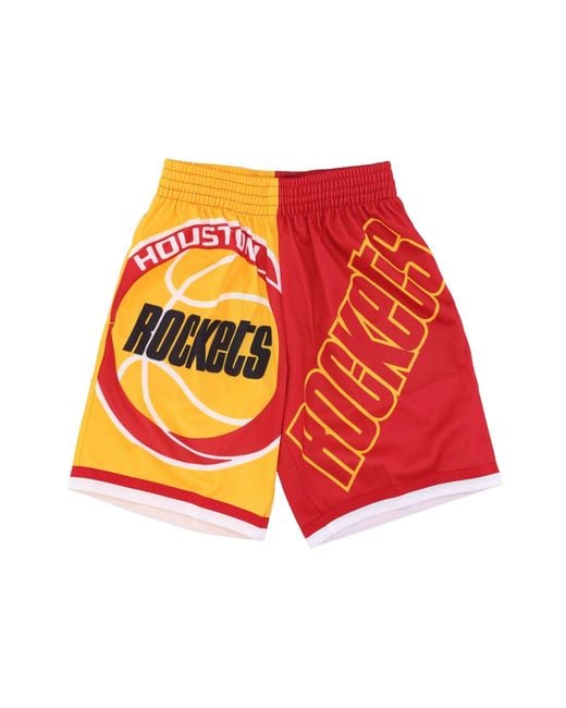 Pantalones Cortos De Baloncesto Para Hombre Nba Big Face Fashion Shorts 5.0 Hardwood Classics Houroc Amarillo Mitchell &amp; Ness de hombre de color Red