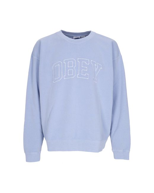 Sweat-Shirt Leger A Col Rond Pour Hommes Pigment Collegiate Extra Heavy Crew Fleece Pigment Hortensia Obey pour homme en coloris Blue