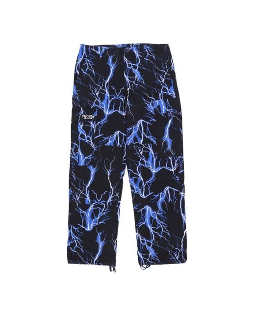 Phobia Blue Long Lightning Cargo Pants for men
