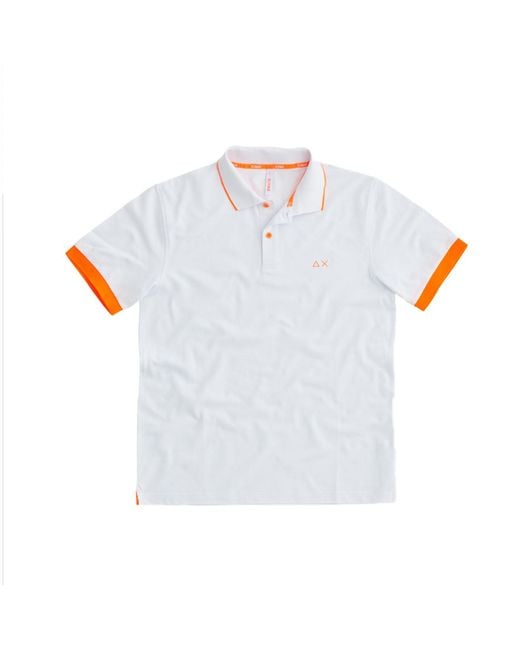 Sun 68 Polo Small Stripes Fluo 01 A31118 in het White voor heren