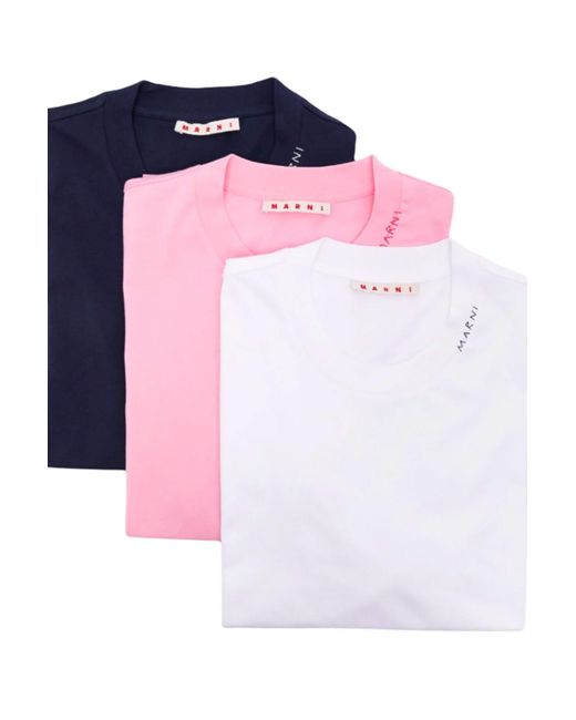 Marni Pink T-Shirts And Polos Multicolour