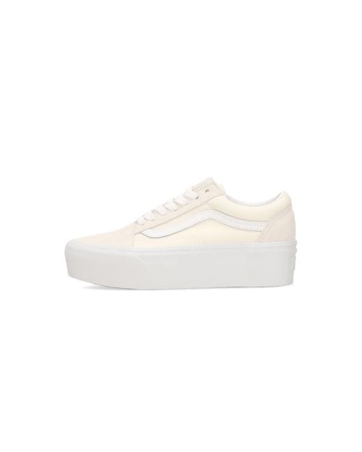 Vans White Old Skool Stackform Damen-Halbschuh