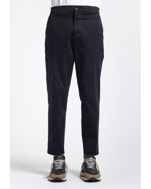 Haikure Blue Cropped Trousers With Soft Leg And Narrow Bottom for men