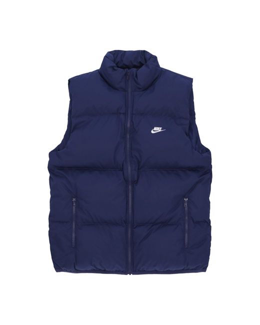 Nike Blue Club Puffer Vest Sleeveless Down Jacket Midnight for men
