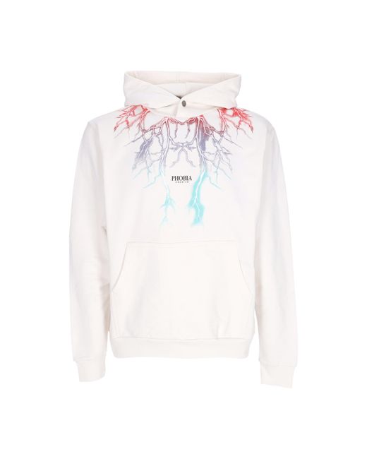 Phobia Herren Hoodie Bicolor Lightning Print Hoodie Weib in White für Herren