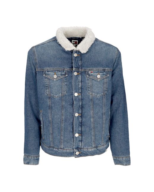 Chaqueta Vaquera Para Hombre Regular Sherpa Flag Trucker Jacket Tommy Hilfiger de hombre de color Blue