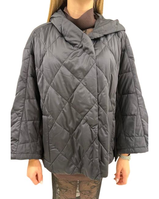 Liviana Conti Gray Down Jackets Large Hood