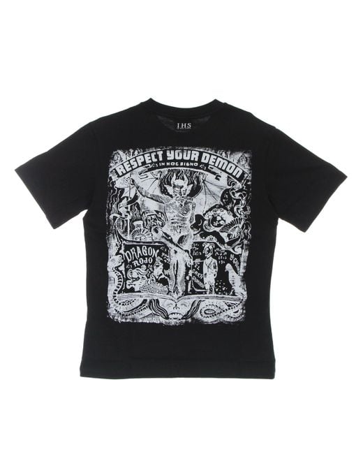 IHS Black Respect Your Demon T-Shirt Basic Tee for men