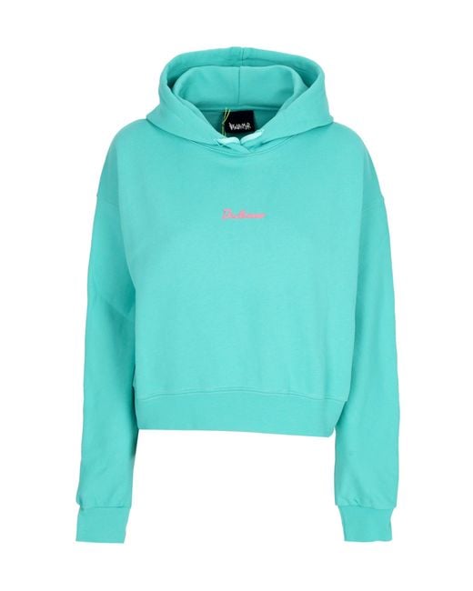 DISCLAIMER Blue Lightweight Hoodie W Logo Crop Hoodie