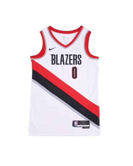 Nike Red Basketball Tank Top Nba Dri-Fit Swingman Jersey Association Edition 2022/23 No 0 Damian Lillard Porbla for men