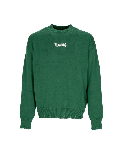DISCLAIMER Green Sweater Back Big Logo Knitted Sweater Bottle/St for men