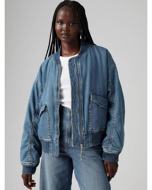 Levi's Damesjassen En -Jassen A7262 0009 Andy Techy Jacket Romantisch Terugspoelen in het Blue