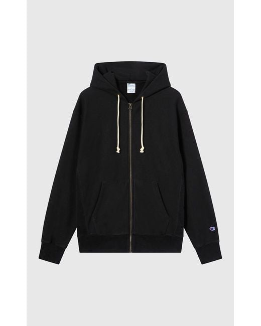 Champion Black Full Zip Hoodie Sweatshirt for men
