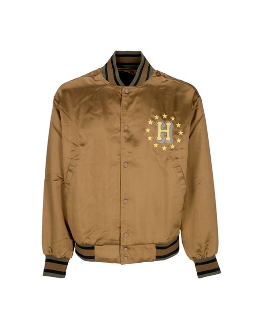 Huf Galactic Stack Baseball Jacket Bomberjack in het Green voor heren