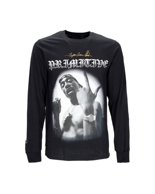 Camiseta De Manga Larga Hombre One L/Tee X Tupac Negro Primitive Skateboarding de hombre de color Black