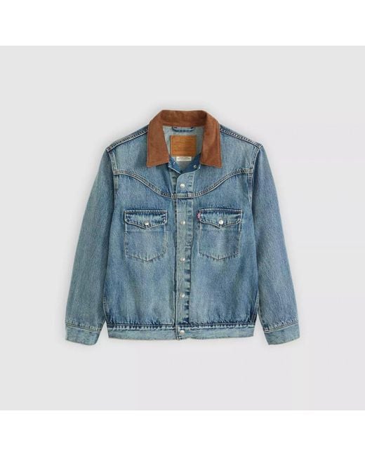 Levi's Blue Jackets And Jackets Levis 002Wn 000 Western Short Pff To Parris Trucker for men