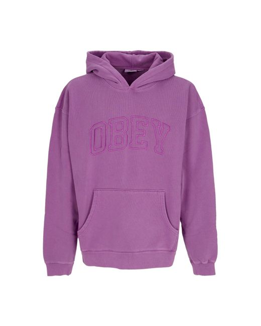 Obey Purple Lightweight Hoodie Pigment Collegiate Extra Heavy Hoodie for men